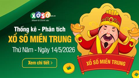 Thống kê XSMT 14/5/2026 - Phân tích Xổ số Miền Trung 14-5 Thứ 5